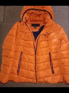 Tommy Hilfiger Orange Hooded Puffer Jacket